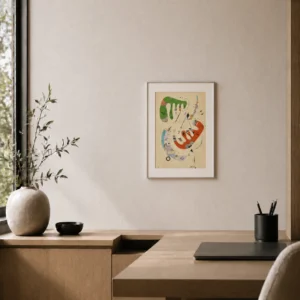 16-wassily-kandinsky-lithograph-yellow-abstract-desk-interior Зеленый и красный