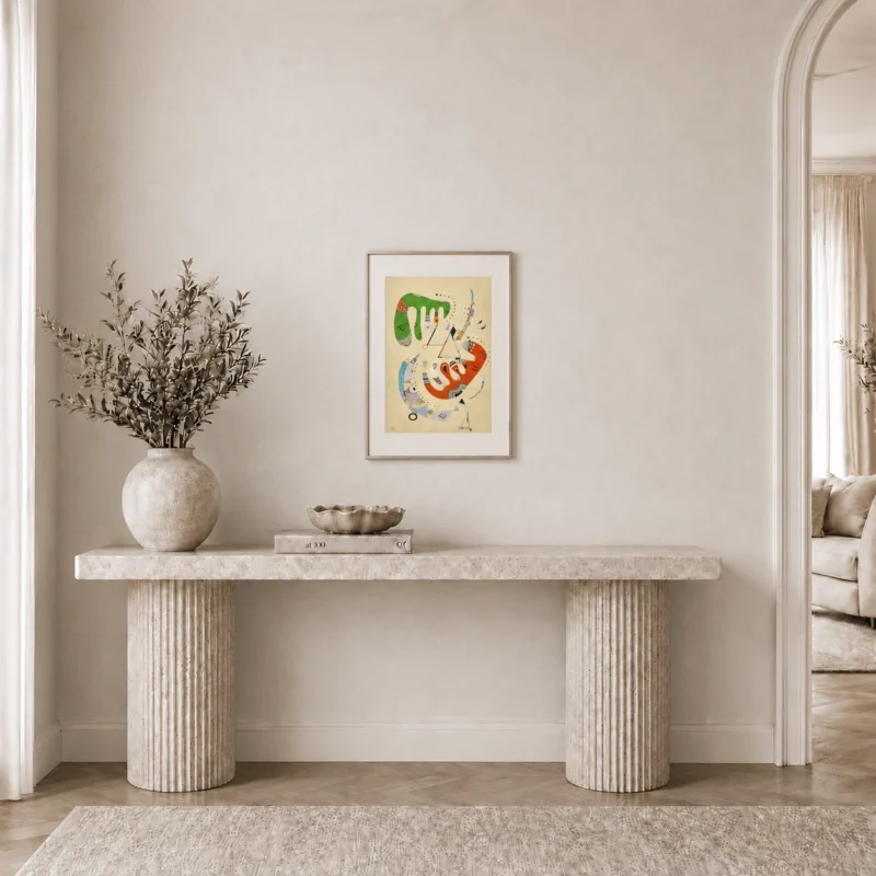 18-wassily-kandinsky-lithograph-yellow-abstract-console-interior Зеленый и красный