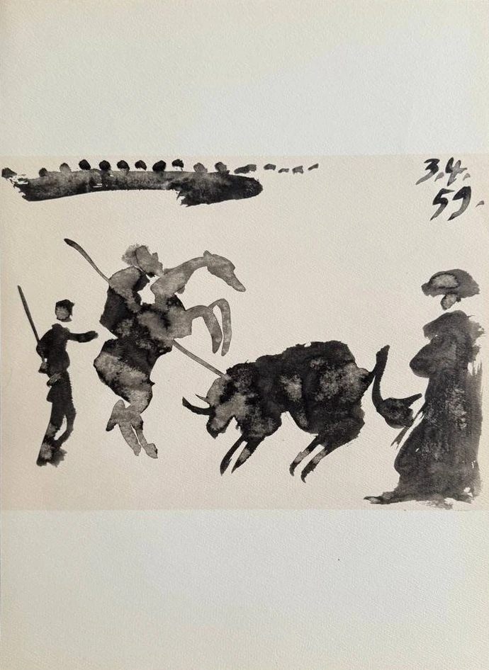 pablo-picasso-litografii-matadory-i-byki-40 Конная коррида