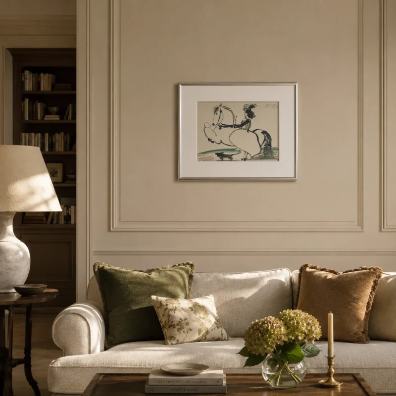 pablo-picasso-toreadors-lithograph-elegant-console-display-16 Жаклин на лошади IV