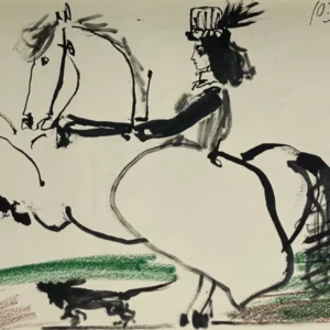 pablo-picasso-toreadors-lithograph-framed-picasso-print-44 Жаклин на лошади IV