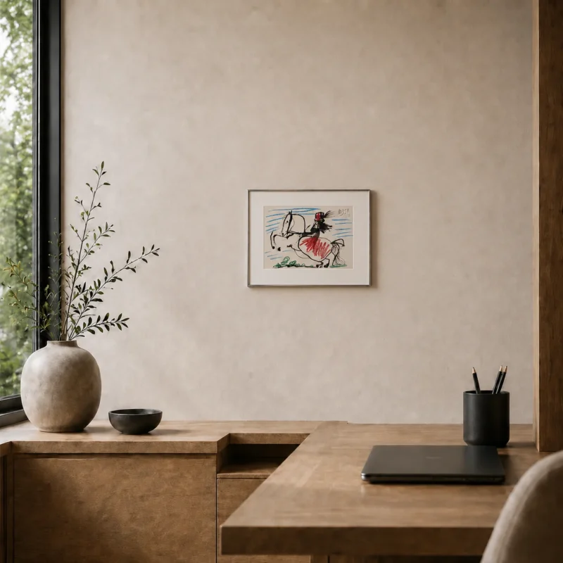 pablo-picasso-toreadors-lithograph-gallery-wall-mockup-11 Жаклин на лошади III