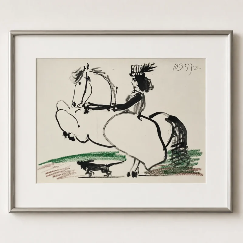 pablo-picasso-toreadors-lithograph-interior-styling-idea-13 Жаклин на лошади IV
