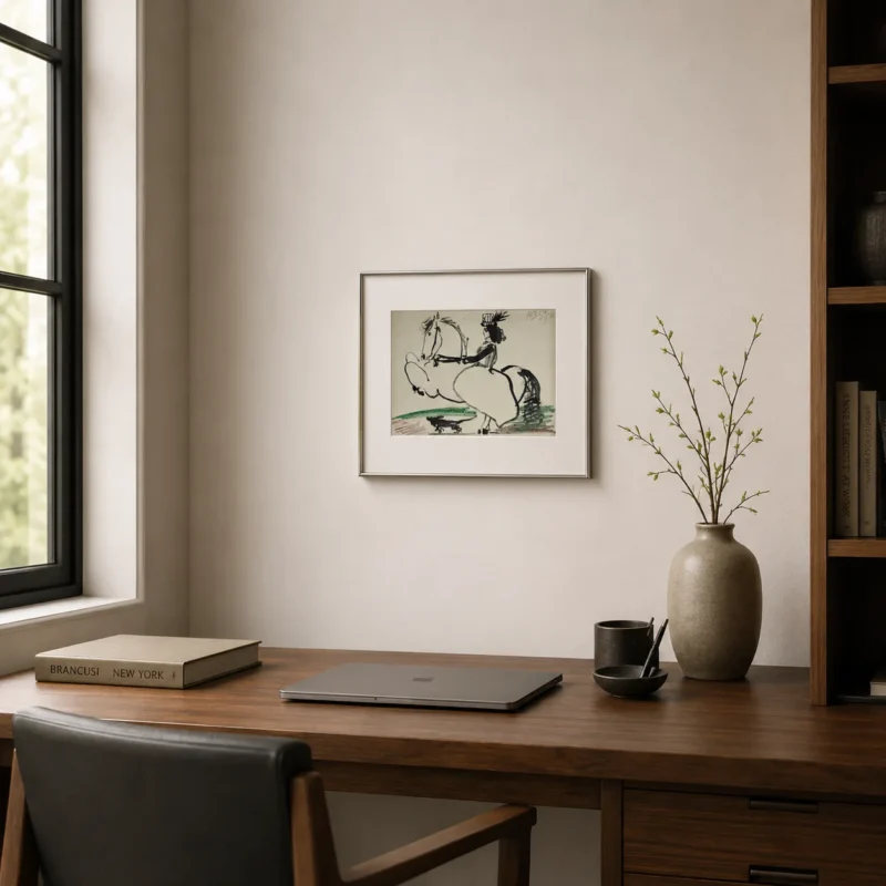 pablo-picasso-toreadors-lithograph-neutral-living-space-15 Жаклин на лошади IV