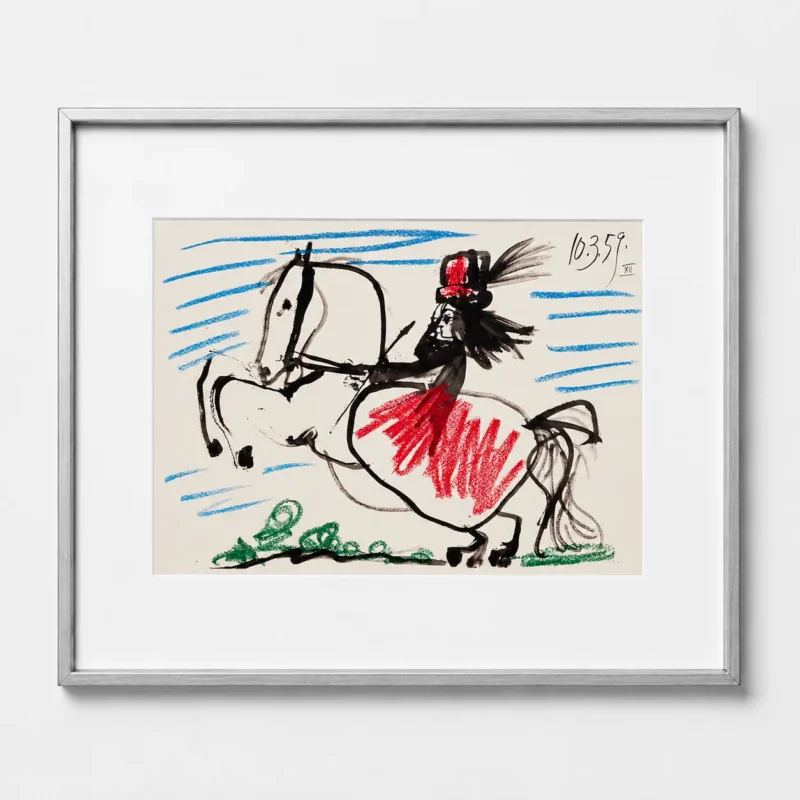 pablo-picasso-toreadors-lithograph-traditional-sitting-room-09 Жаклин на лошади III