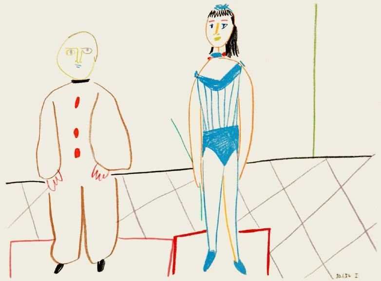 picasso10 Клоун и акробатка
