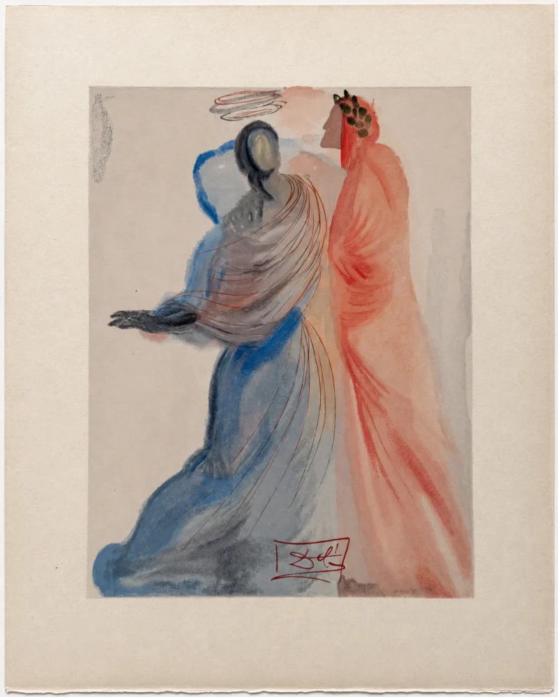 salvador-dali-bozhestvennaya-komediya-dante-litografiya-028 Сияние Беатриче (с подписью)