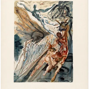 salvador-dali-bozhestvennaya-komediya-dante-litografiya-039 Встреча двух групп сладострастников (с подписью)