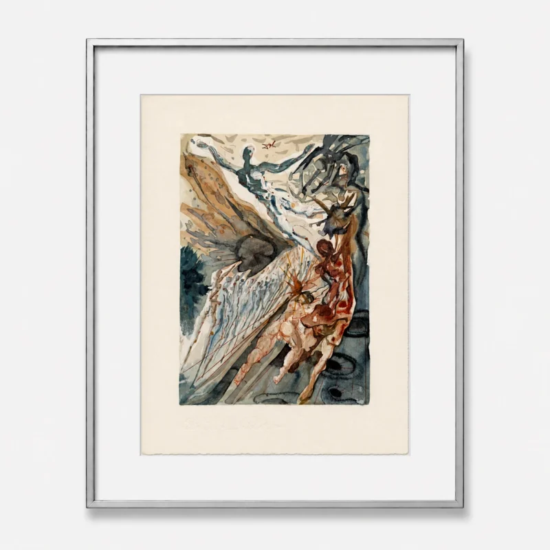salvador-dali-bozhestvennaya-komediya-dante-litografiya-078 Встреча двух групп сладострастников (с подписью)