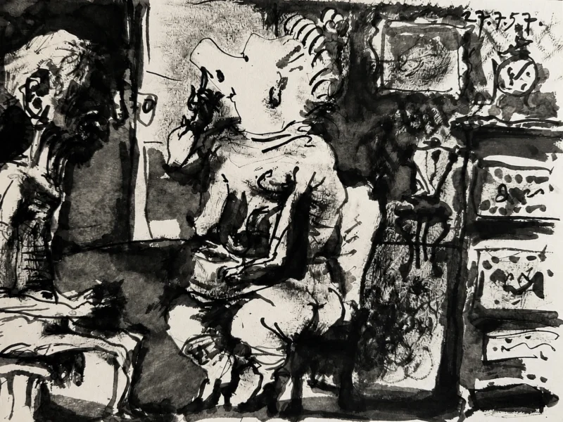 05-pablo-picasso-toros-y-toreros-artist-and-model-studio-scene Разговор