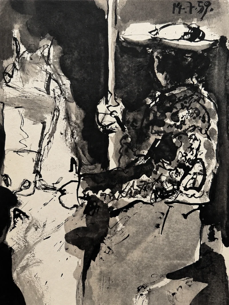 08-pablo-picasso-toros-y-toreros-torero-with-sword-in-dark-interior Всадник I