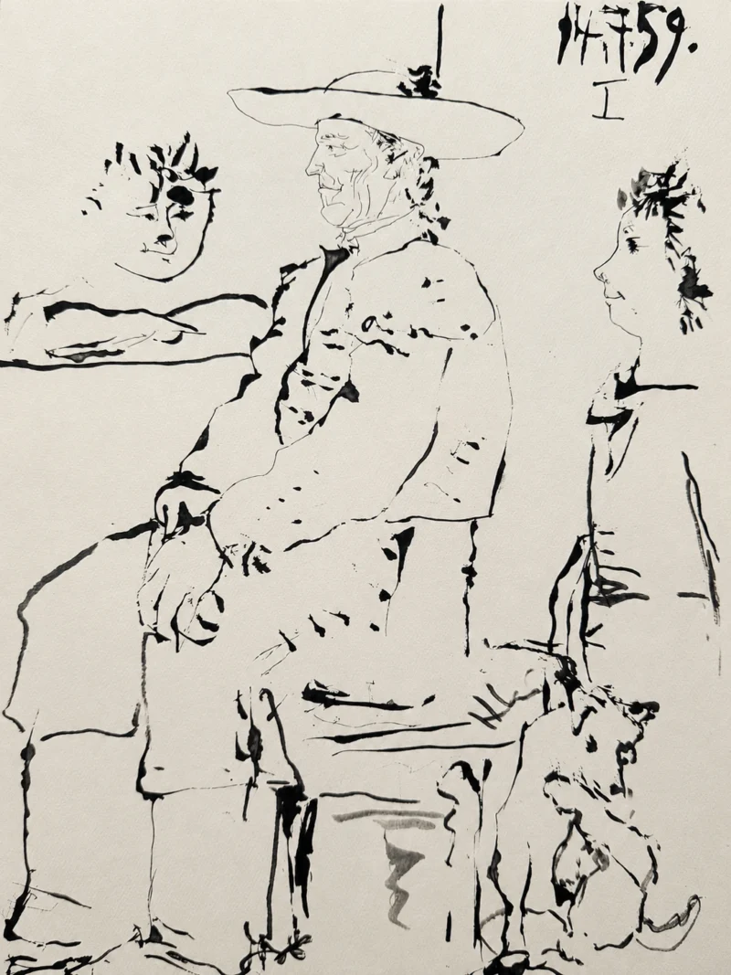 09-pablo-picasso-toros-y-toreros-seated-torero-and-companions Всадник I