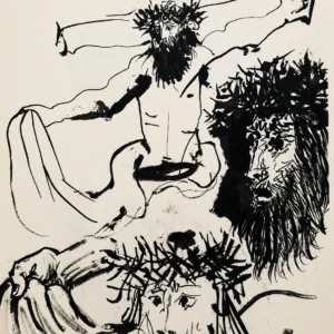 13-pablo-picasso-toros-y-toreros-crucifixion-and-crown-of-thorns-study Христос на кресте
