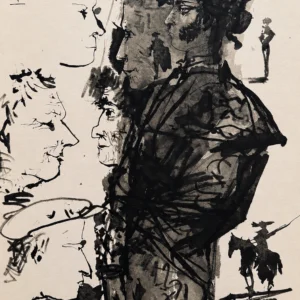 21-pablo-picasso-toros-y-toreros-spanish-woman-with-corrida-figures Эскиз тореадора