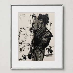 26-pablo-picasso-toros-y-toreros-framed-spanish-woman-with-corrida-figures Эскиз тореадора