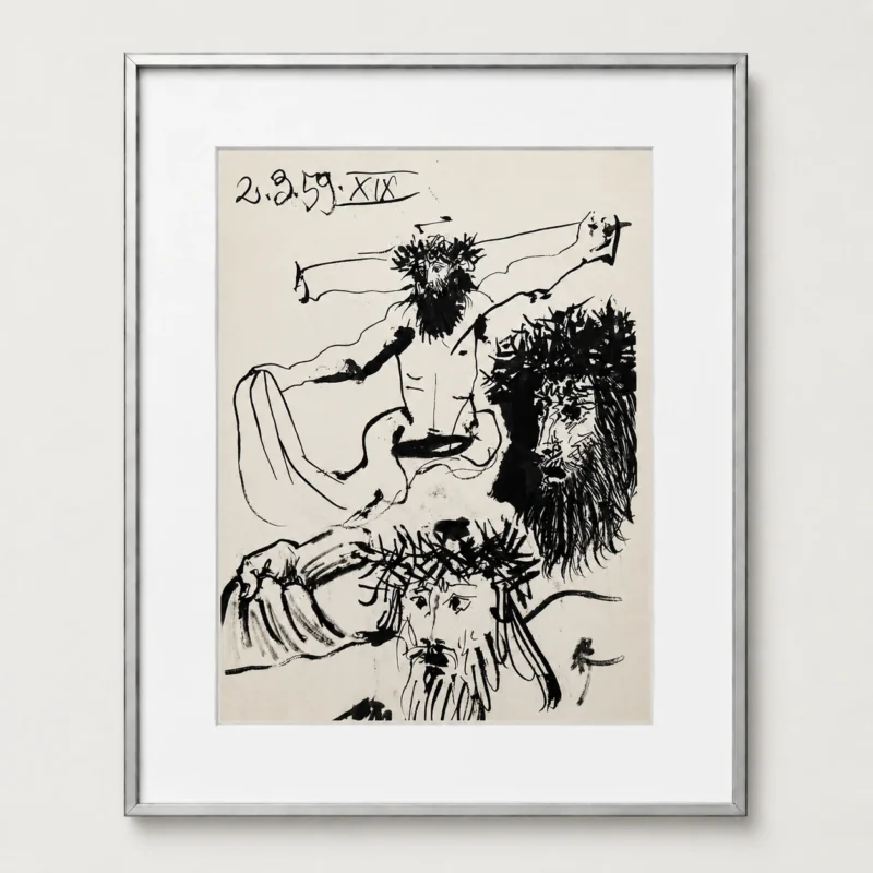 27-pablo-picasso-toros-y-toreros-framed-crucifixion-study Христос на кресте