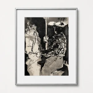 34-pablo-picasso-toros-y-toreros-framed-torero-with-sword-in-dark-interior Всадник I