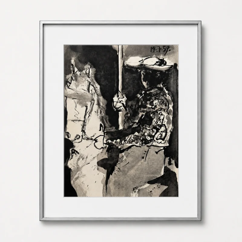 34-pablo-picasso-toros-y-toreros-framed-torero-with-sword-in-dark-interior Всадник I
