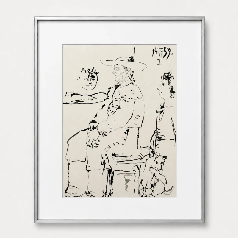 35-pablo-picasso-toros-y-toreros-framed-seated-torero-and-companions Всадник I