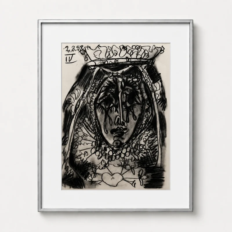 36-pablo-picasso-toros-y-toreros-framed-spanish-woman-in-mantilla Дама с вуалью