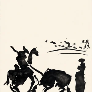 41-pablo-picasso-toros-y-toreros-matador-bull-and-spectator-silhouette Действие на арене
