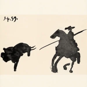 43-pablo-picasso-toros-y-toreros-matador-facing-the-bull Пикадор на лошади