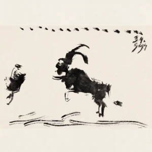 46-pablo-picasso-toros-y-toreros-leaping-bull-and-spectator Коррида III