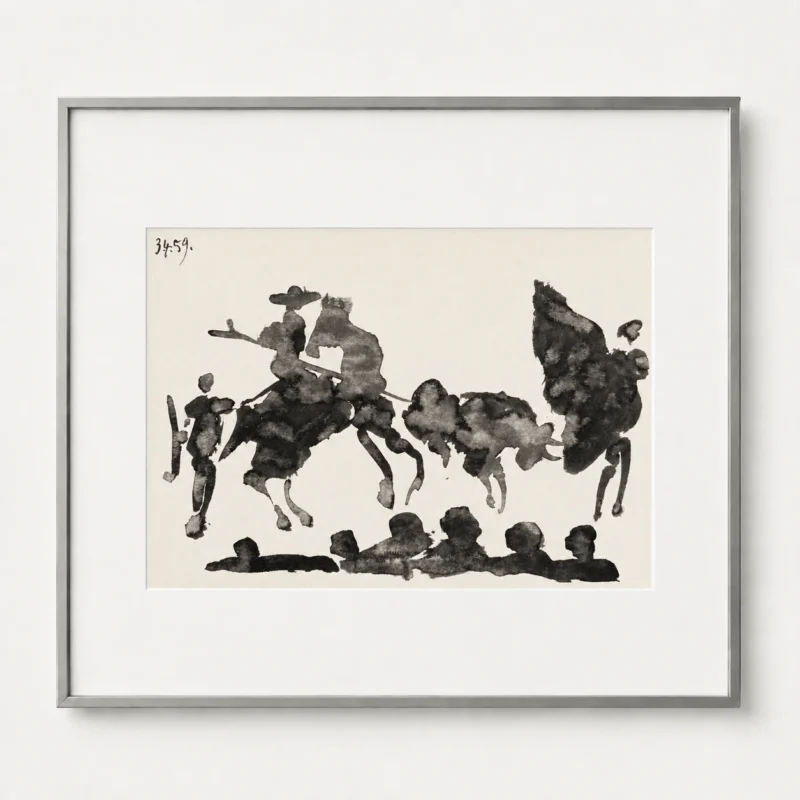 69-pablo-picasso-toros-y-toreros-framed-mounted-picador-with-bulls Быки и тореадоры III