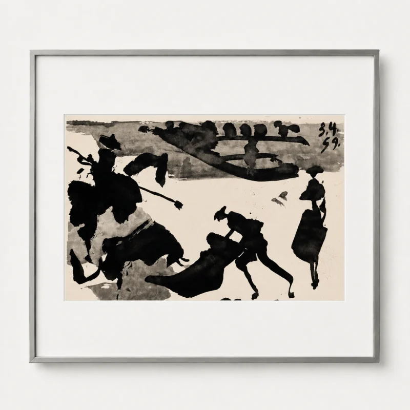 70-pablo-picasso-toros-y-toreros-framed-corrida-crowd-and-horses-i Действие на арене
