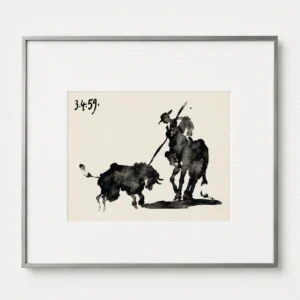 73-pablo-picasso-toros-y-toreros-framed-matador-facing-the-bull-ii Пикадор на лошади