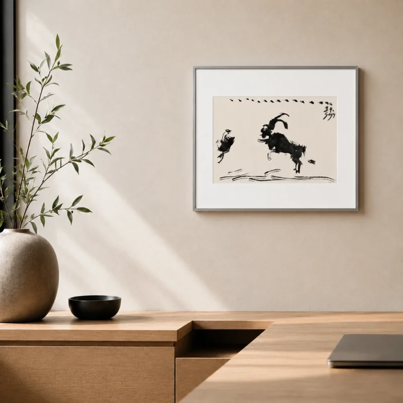 80-pablo-picasso-toros-y-toreros-leaping-bull-office-interior Коррида III