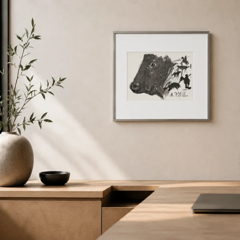 81-pablo-picasso-toros-y-toreros-bull-head-corrida-office-interior Бык