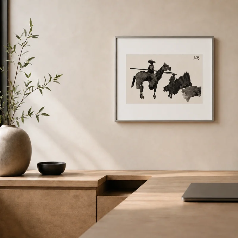 82-pablo-picasso-toros-y-toreros-mounted-torero-and-bulls-office-interior Быки и тореадоры III
