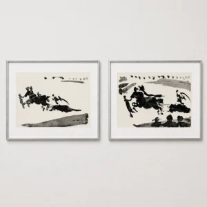 framed-pablo-picasso-toreros-bullring-scenes-pair Коррида (комплект из двух работ)