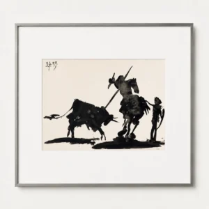 framed-pablo-picasso-toreros-picador-and-bull-art Сцена с быком VI