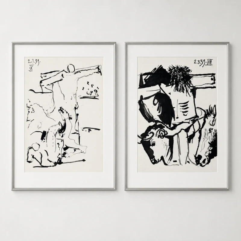 framed-pablo-picasso-toreros-vertical-bullfight-pair Христос (комплект из двух работ)