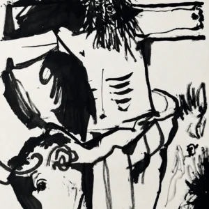 pablo-picasso-toreros-bull-and-horse-vertical-ink-art Христос (комплект из двух работ)