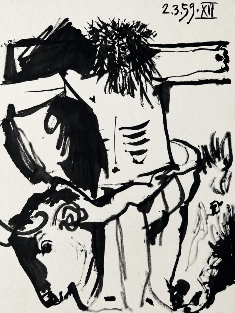 pablo-picasso-toreros-bull-and-horse-vertical-ink-art Христос (комплект из двух работ)