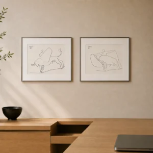 pablo-picasso-toreros-bull-line-art-modern-interior Тореадор и бык (комплект из двух работ)