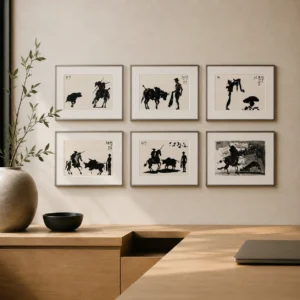 pablo-picasso-toreros-gallery-wall-six-framed-prints Сцена с быком VI
