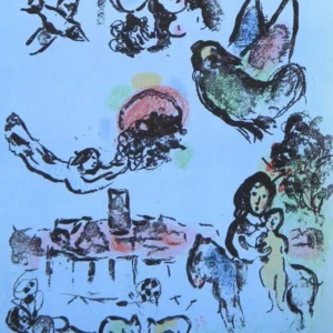 marc-chagall-original-lithograph-1957-blue-fantasy-composition Ноктюрн в Вансе