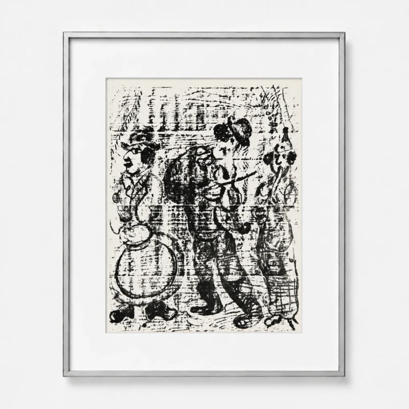 marc-chagall-original-lithograph-1957-musicians-cello-framed Бродячие музыканты