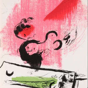 marc-chagall-original-lithograph-1957-red-animal-composition Зеленая Эйфелева башня