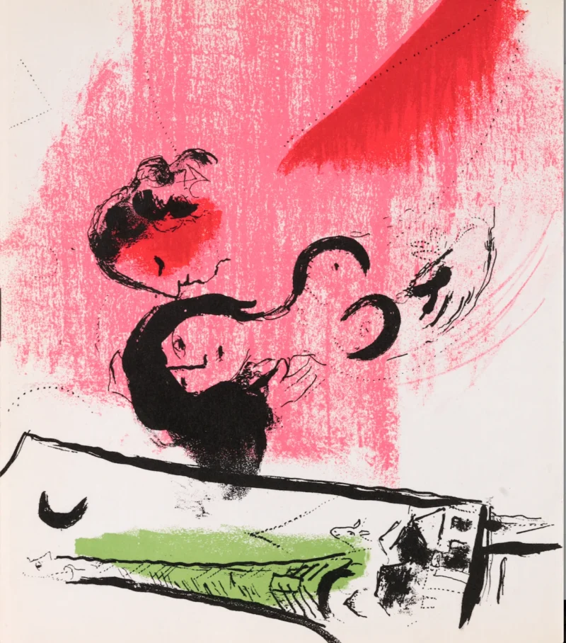marc-chagall-original-lithograph-1957-red-animal-composition Зеленая Эйфелева башня