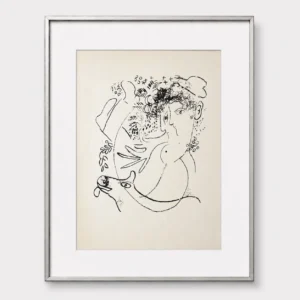 original-1960s-modern-art-lithograph-framed-04 Два профиля