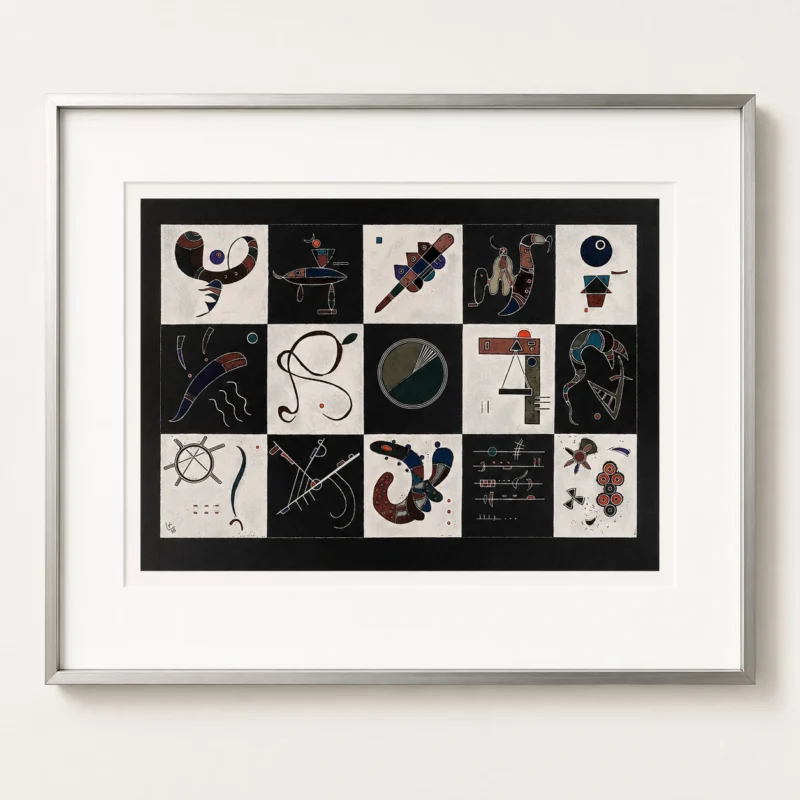 original-1960s-modern-art-lithograph-framed-09 Пятнадцать