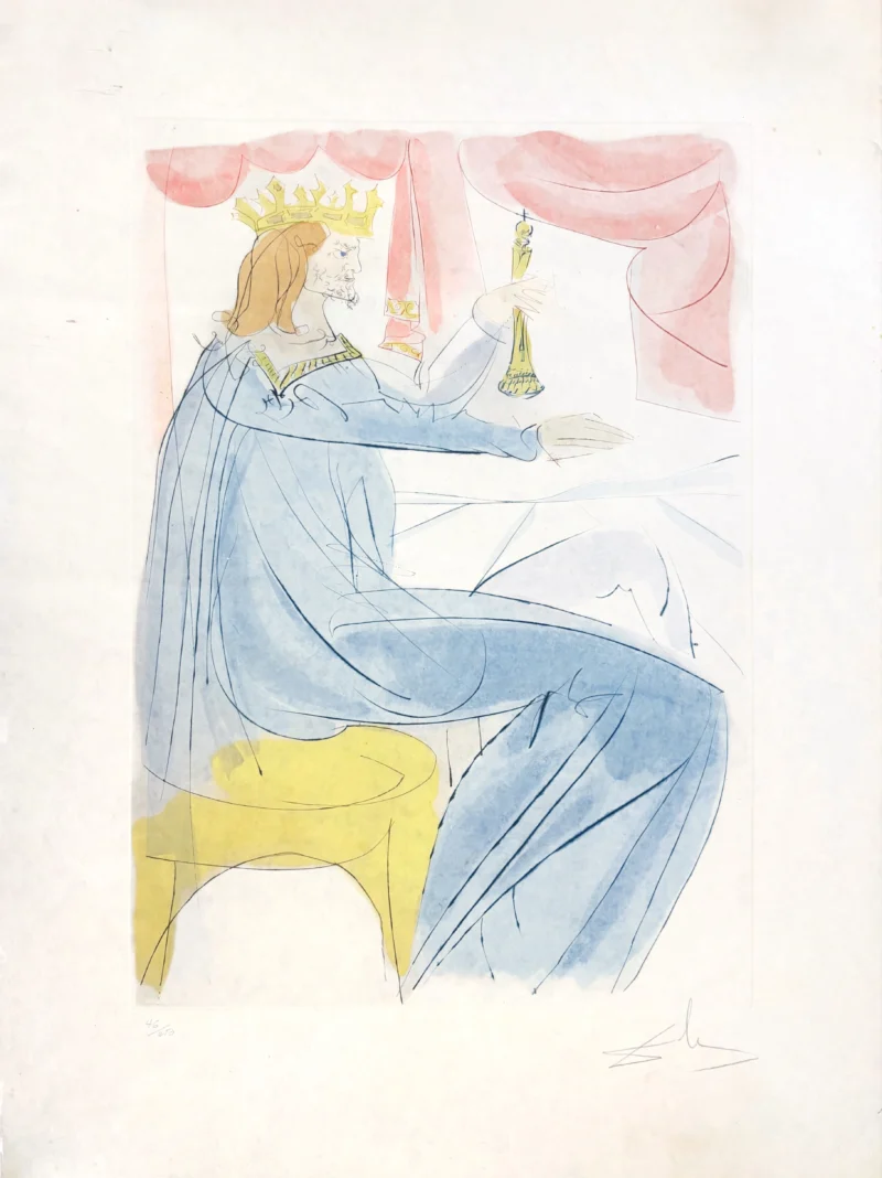 original-antique-vintage-lithograph-artwork-05 Царь Соломон (японская бумага, с подписью)