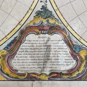 original-antique-vintage-lithograph-artwork-59 Карта мира в двух полушариях, 1752 год