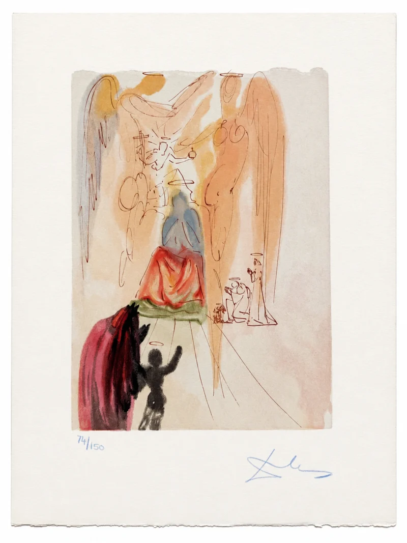 salvador-dali-divine-comedy-signed-lithograph-18 Триумф Христа и Девы Марии (ручная подпись карандашом)