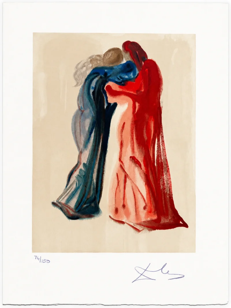 salvador-dali-divine-comedy-signed-lithograph-26 Встреча Данте и Беатриче (ручная подпись карандашом)